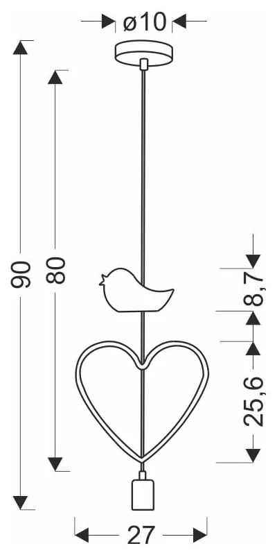 Lampada per bambini bianca e rosa con paralume in metallo Single - Candellux Lighting