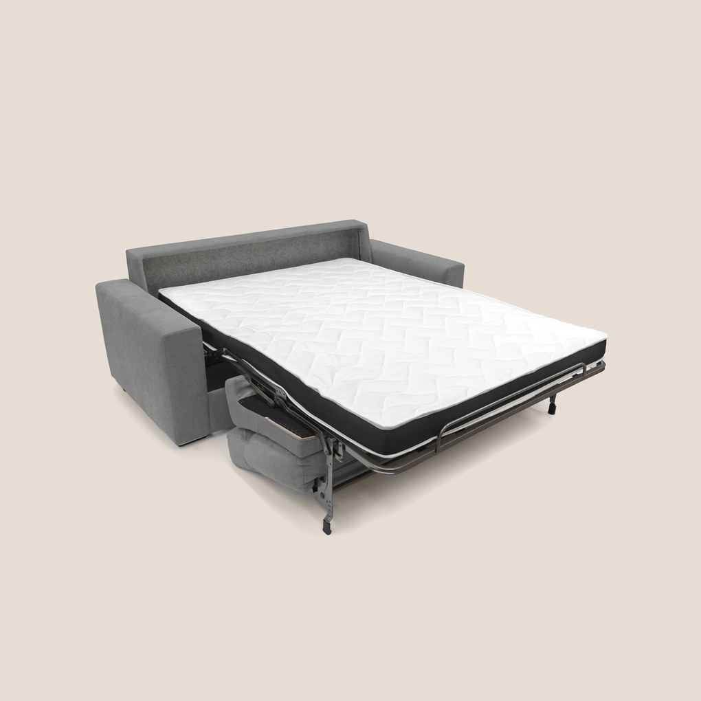 Nikita Divano letto matrimoniale con schienale morbido alto e rivestimento T02 grigio