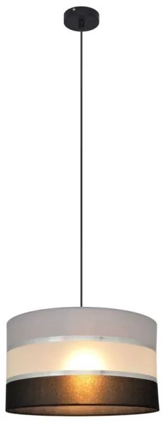 Lampadario a sospensione con filo HELEN 1xE27/15W/230V diametro 35 cm nero/grigio/argento