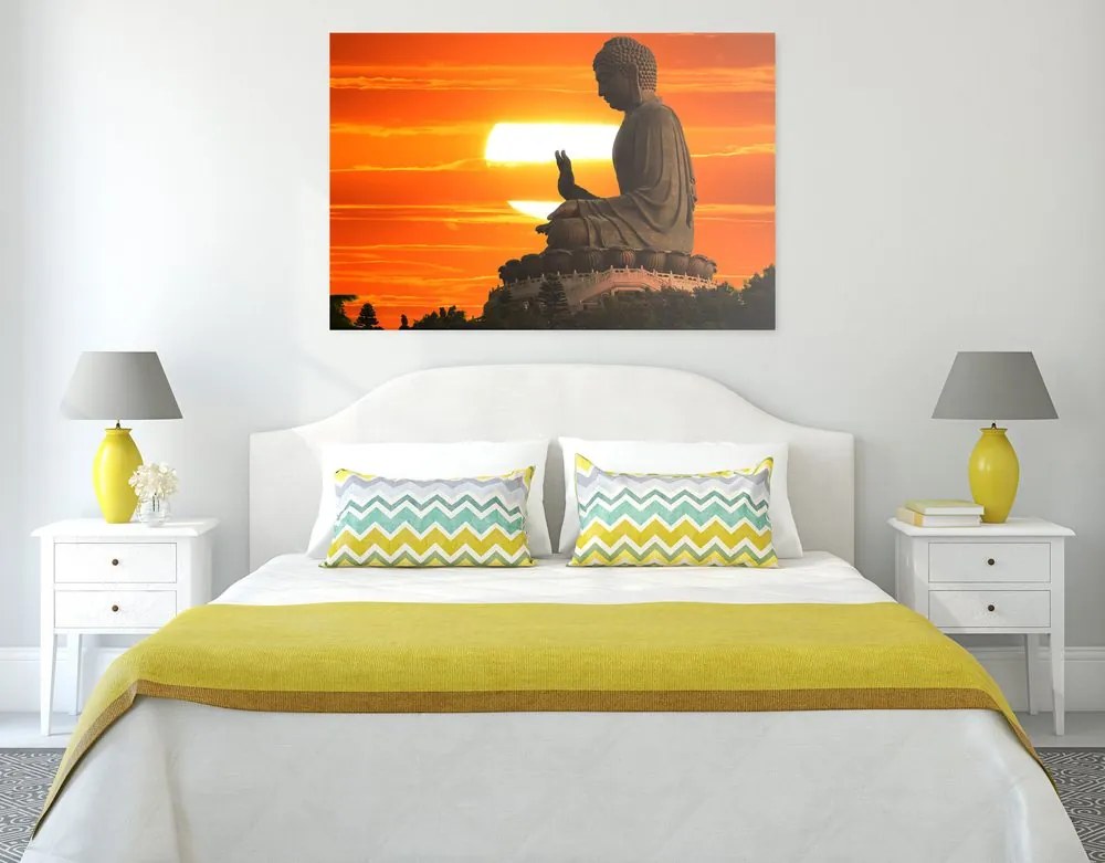 Quadro su tela – Statua di Buddha al tramonto