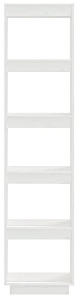 Libreria/divisorio bianco 40x35x167cm in legno massello di pino