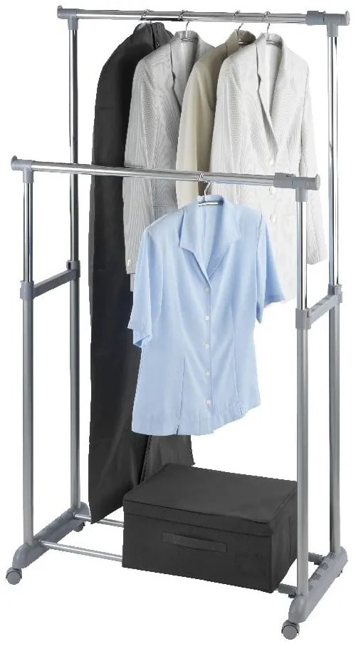 Appendiabiti telescopico/mobile in metallo grigio Twin - Wenko