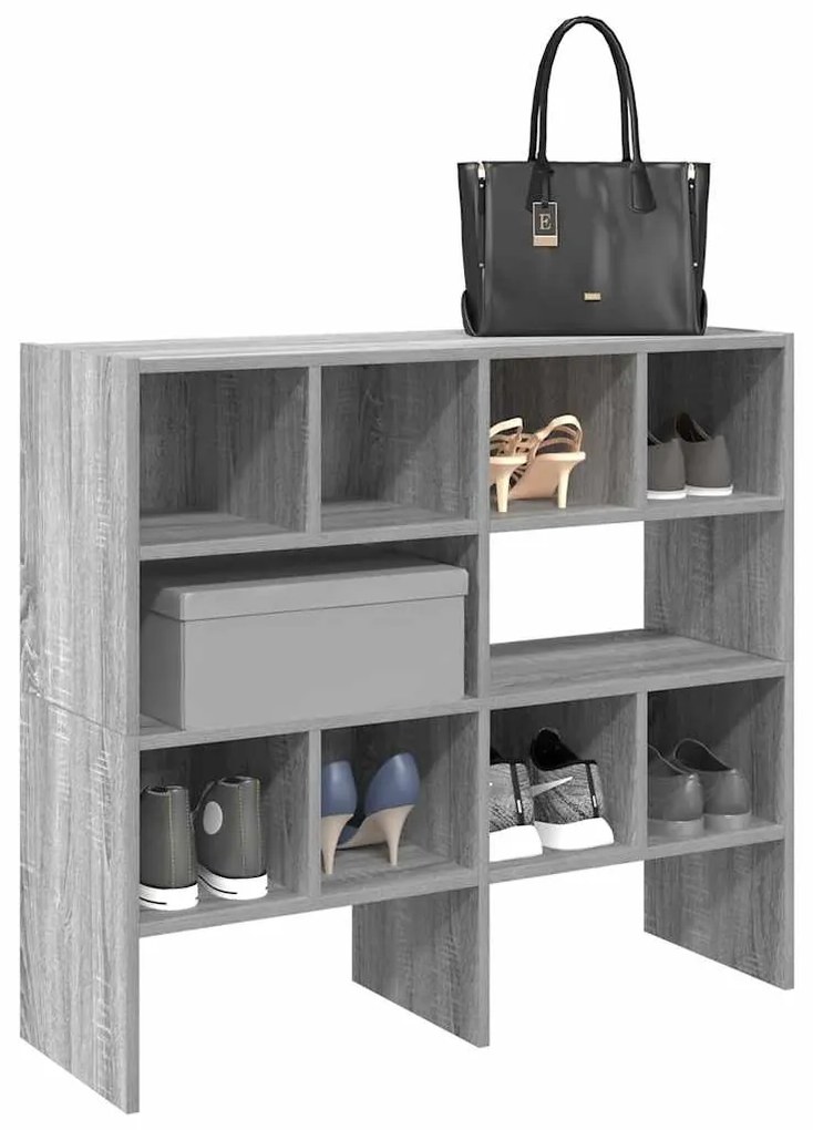 Scarpiere 2 Pz Impilabili Grigio Sonoma 89,5x30x40 Cm /