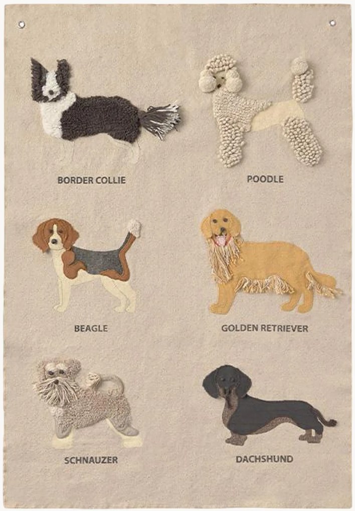 Decorazione da parete in cotone Wouf Wouf