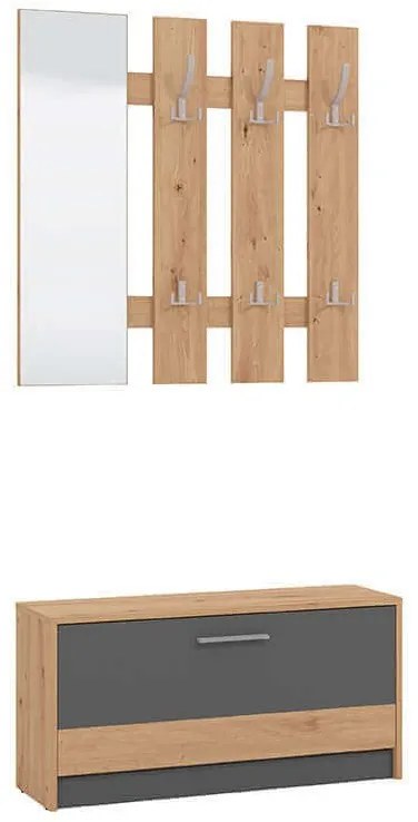 ADDIE - mobile ingresso appendiabiti moderno minimal in legno