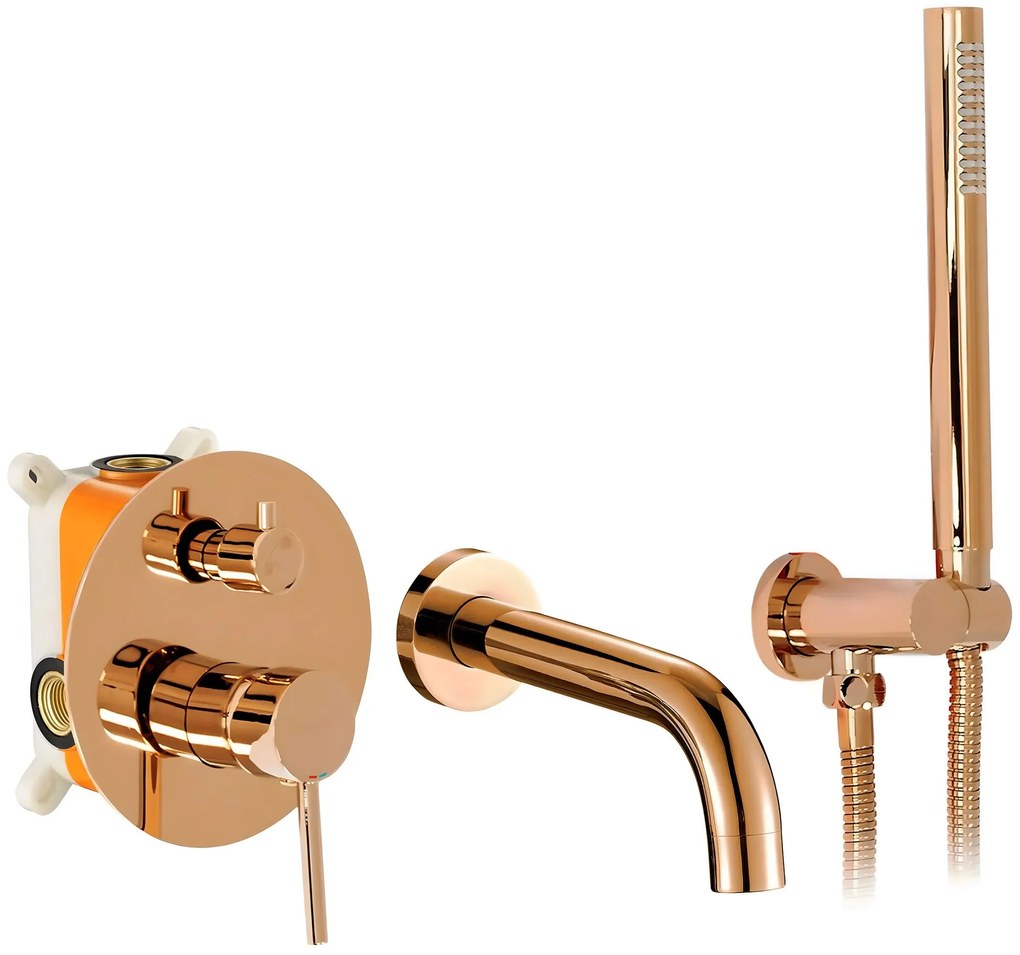 Rubinetto da vasca da incasso Rea Lungo Copper + BOX