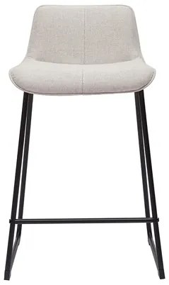 Sgabelli da bar in tessuto effetto velluto testurizzato beige e metallo H65 cm (set di 2) BOOST