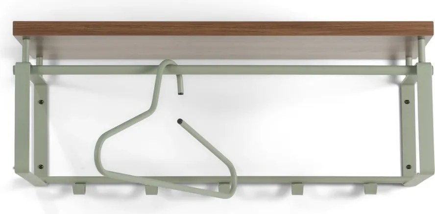 Attaccapanni da parete marrone/verde polveroso in metallo con scaffale 70 cm Rex – Spinder Design