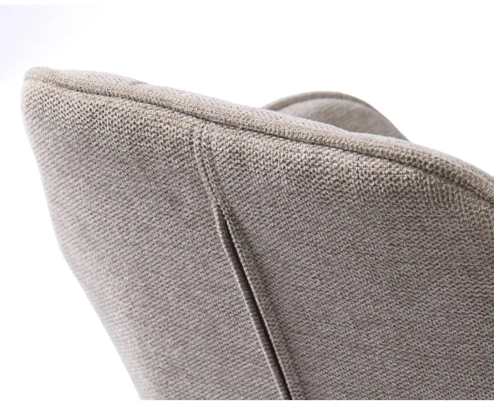 Sgabello da bar beige imbottito con altezza regolabile/con braccioli (altezza della seduta 65 cm) Nolan – Unique Furniture