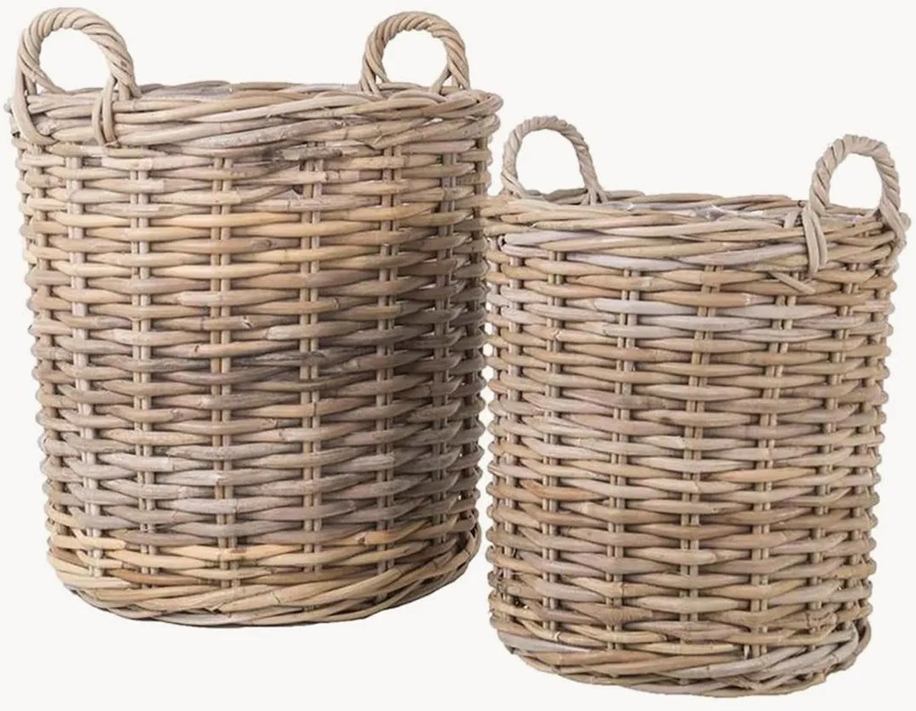 Set di 2 vasi per piante in rattan Indo