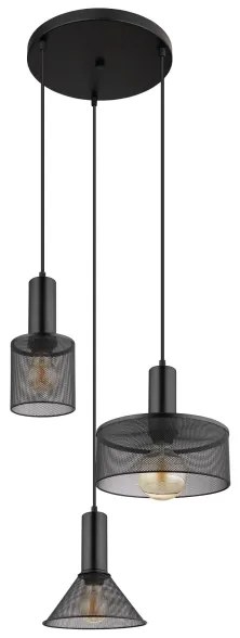 Globo 15648-3H - Lampadario a sospensione con filo JEDD 3xE27/60W/230V nero