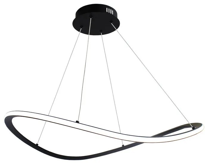 Lampadario LED moderno RAKY nero Ø70cm, luce con 3 temperature di colore 4000 lumen