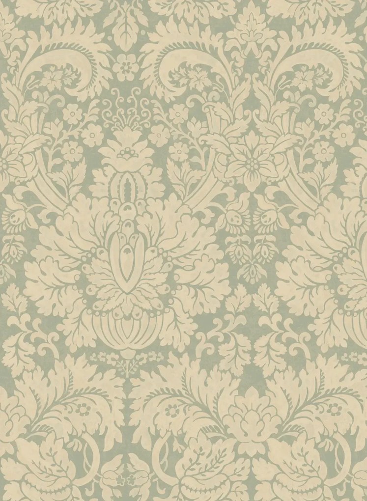 GP & J Baker Carta da parati Queen's Damask - Aquamarine
