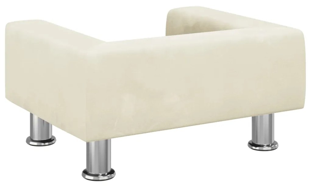 Divano per bambini crema 50x40x26,5 cm in velluto