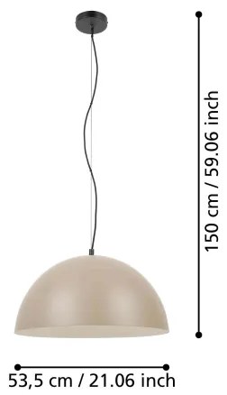 Eglo 900696 - Lampadario a sospensione con filo GAETANO 1xE27/40W/230V beige