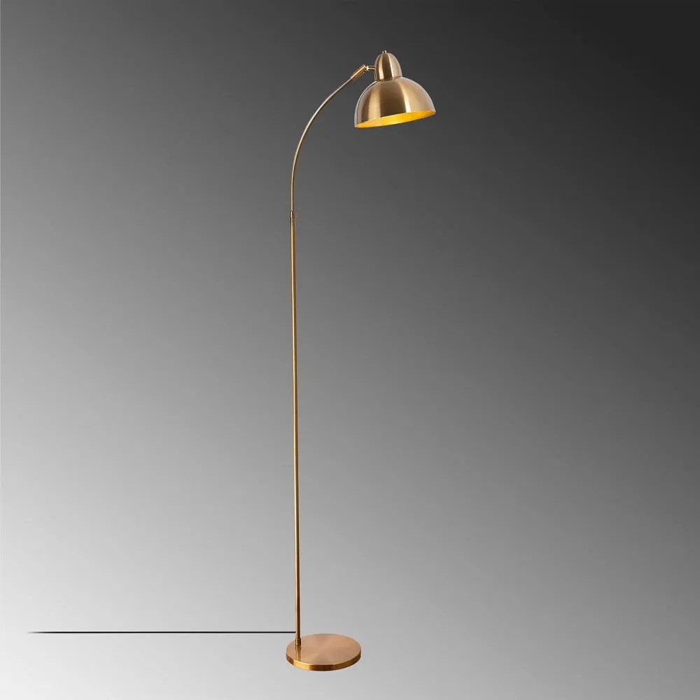 Lampada da terra color ottone con paralume in metallo (altezza totale 162 cm) Varzan – Opviq lights
