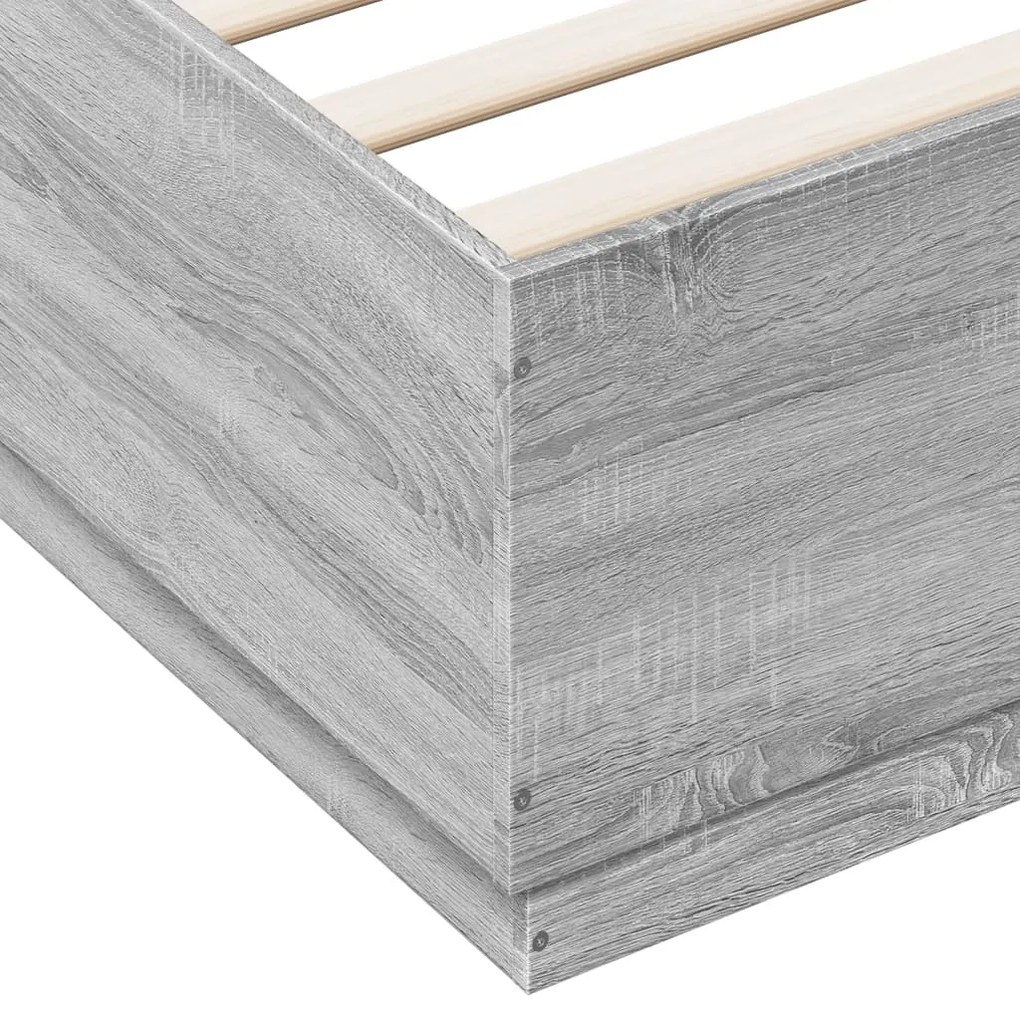 Giroletto Luci LED Grigio Sonoma 180x200 cm Legno Multistrato