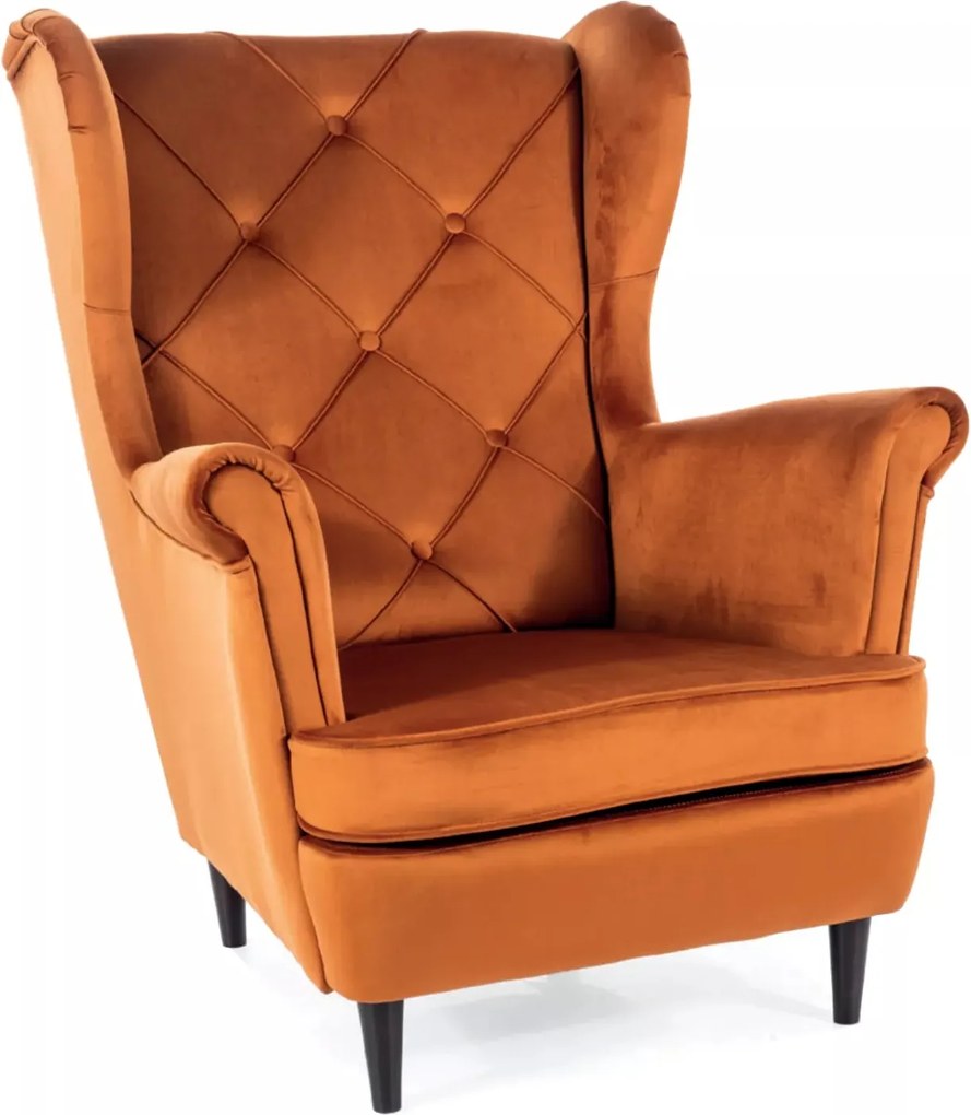 Poltrona Lady Velvet in velluto color cannella – 82x92x101 cm