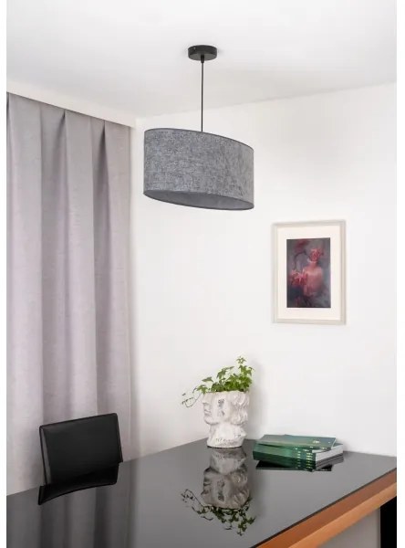 Duolla - Lampadario a sospensione con filo OVAL 1xE27/15W/230V grigio