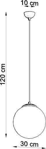 Sollux SL.0264 - Lampadario sospeso con cavo UGO 1xE27/15W/230V Ø 30 cm bianco