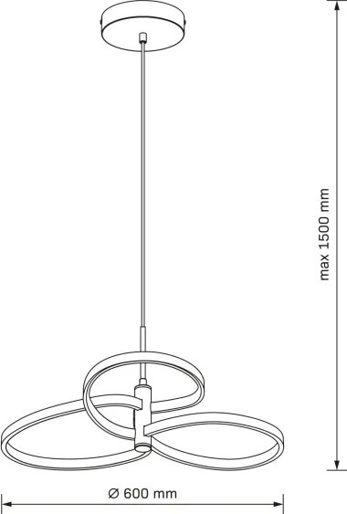Lampadario LED a sospensione con cavo RIBBON LED/25W/230V 4000K nero