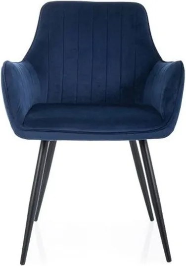 Sedia in velluto Apple blu navy