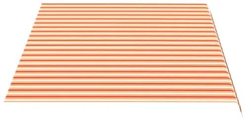 Tessuto di Ricambio per Tenda da Sole Giallo e Arancio 4,5x3 m