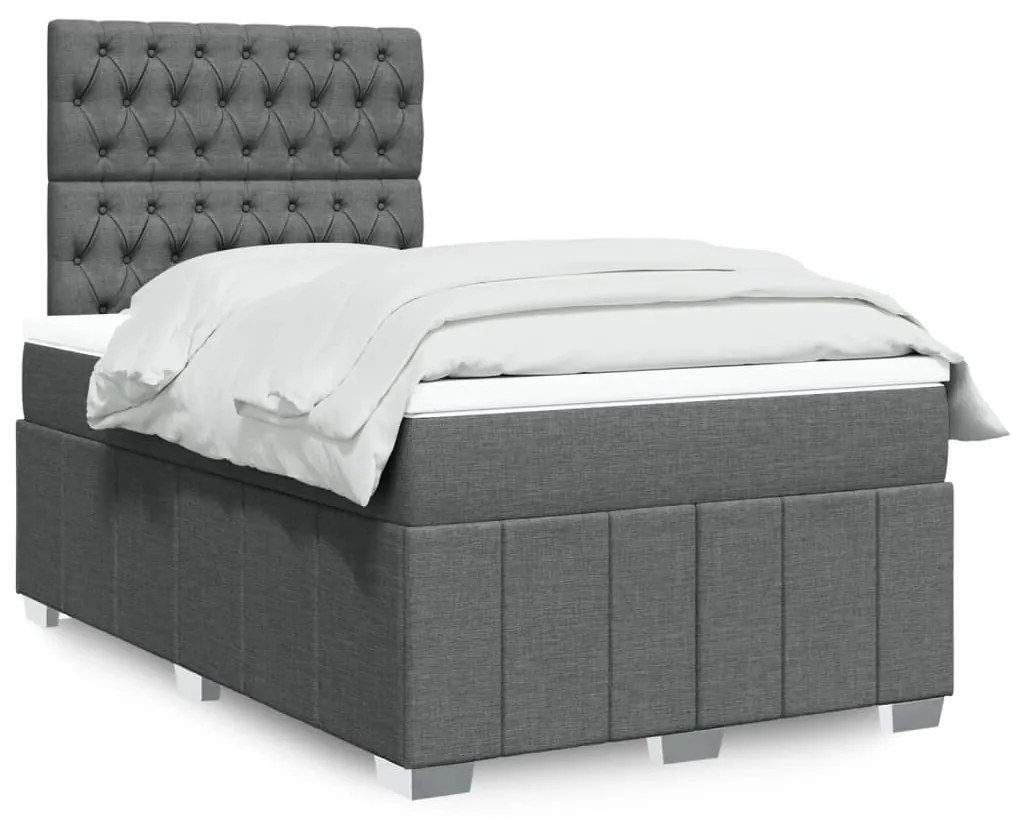 Giroletto A Molle Con Materasso Grigio Scuro 120x190cm Tessuto /