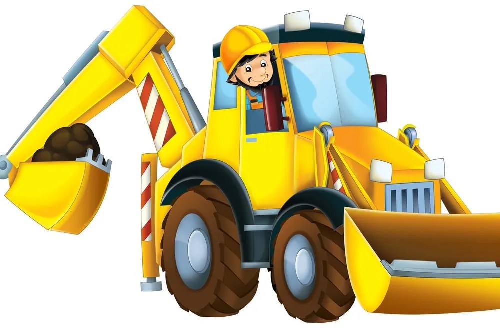 Quadro su tela – Escavatore per bambini