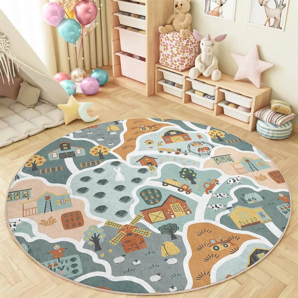 Tappeto da gioco per bambini lavabile ø100 cm Farmer's Life – Mila Home