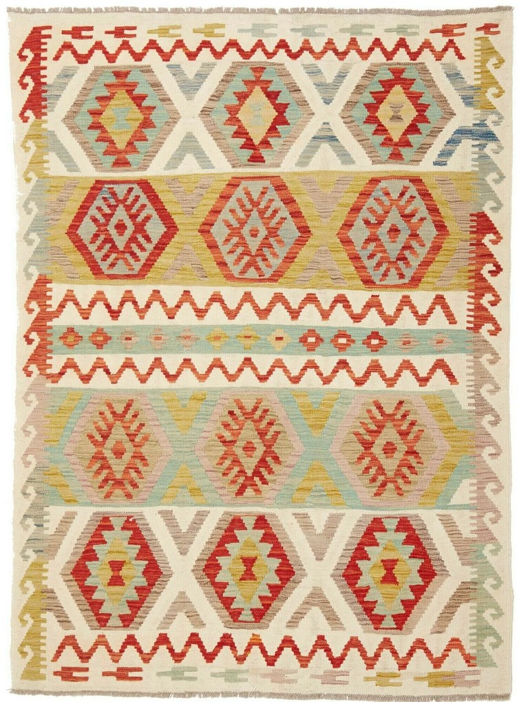 Kilim Tappeto 140x190 (Pakistan) Tessuto A Mano
