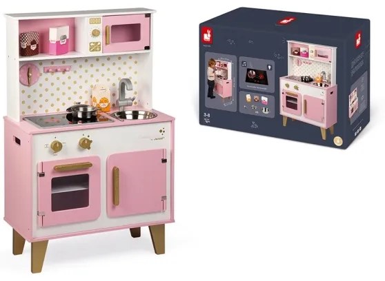 Janod - Cucina in legno con piano cottura a LED CANDY CHIC