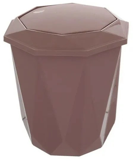 Pattumiera bagno rosa con coperchio basculante e capacità 5,5 lt