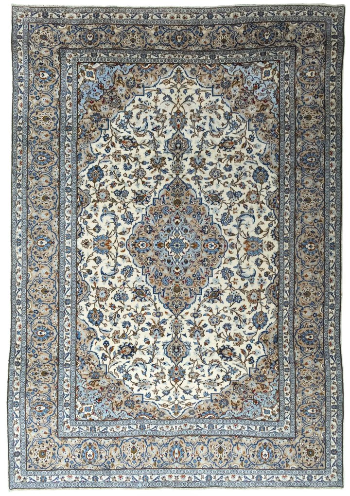 Kashan Tappeto persiano 350 x 240 Beige (Iran) Annodato A Mano