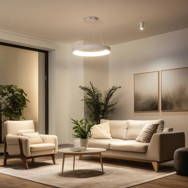 Brilagi - Lampada a sospensione dimmerabile su cavo FALCON II LED/99W/230V Ø 60 cm bianco + telecomando