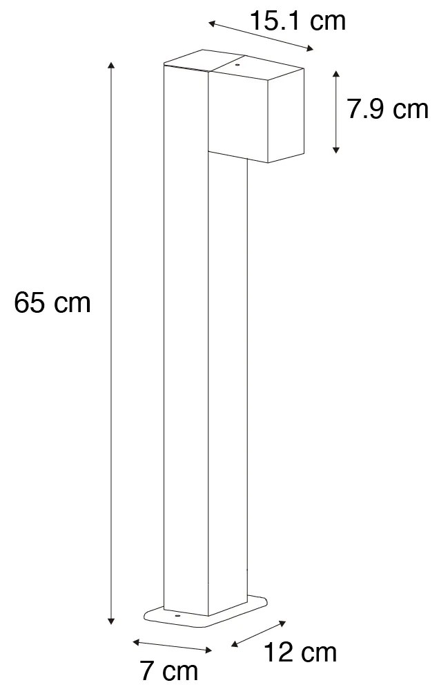 Lampada da terra industriale per esterni grigio scuro 65 cm IP44 - Baleno