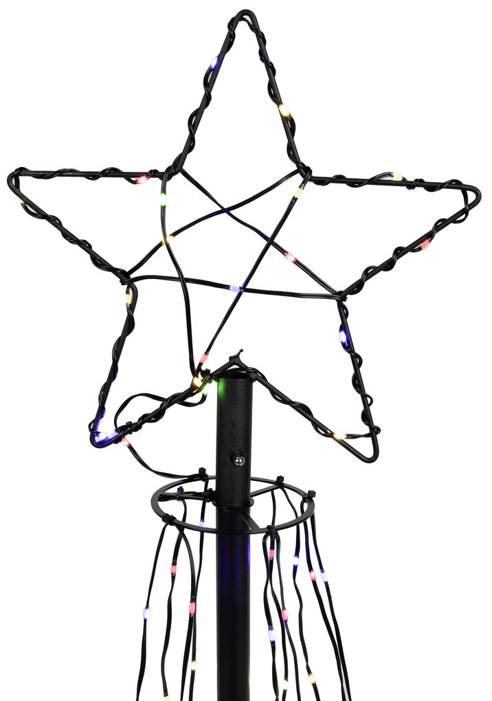 Lampada da terra natalizia albero nero 150 cm incl. LED RGB con timer IP44 - Ugoku