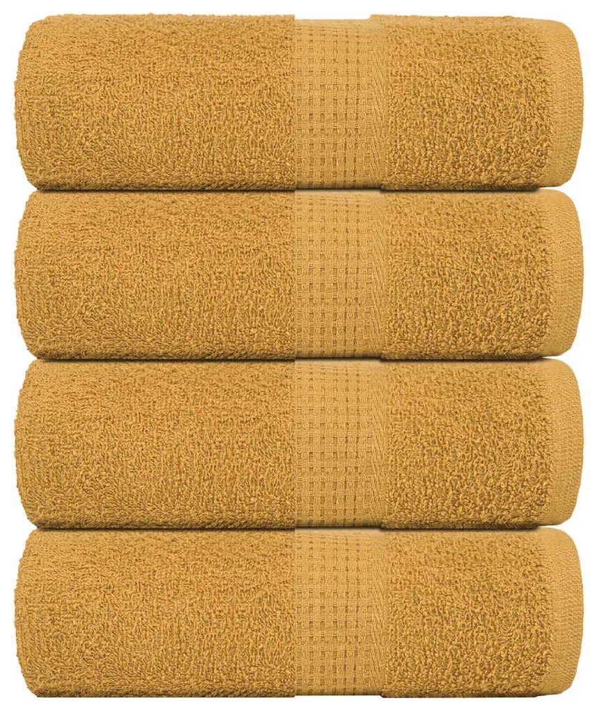Asciugamani Ospiti 4 Pz Oro 30x50 Cm 360 G/m² 100% Cotone /