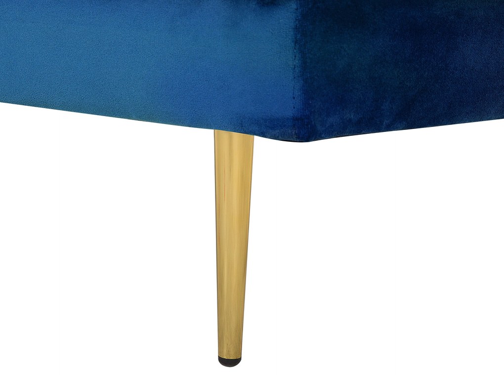 Chaise longue velluto blu marino sinistra MIRAMAS Beliani