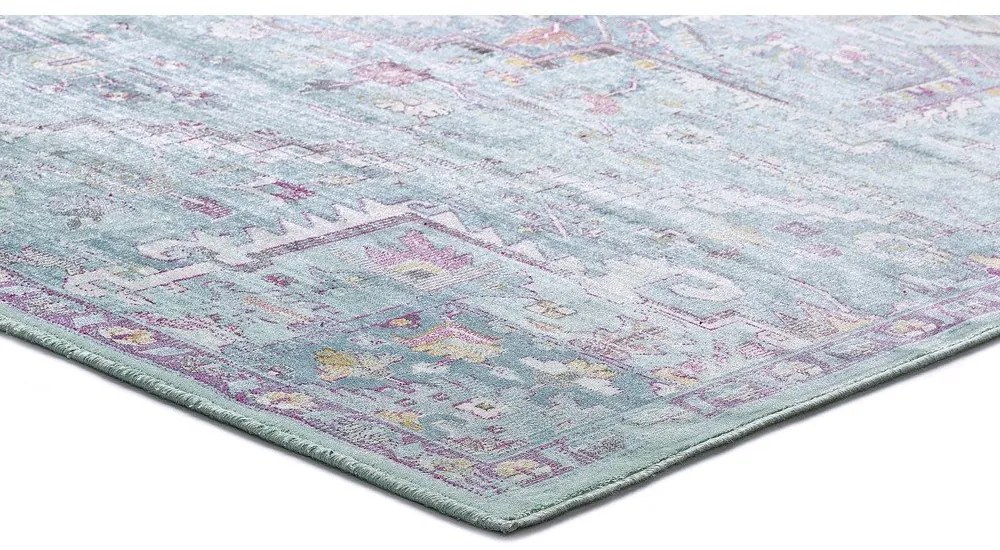 Tappeto in viscosa turchese 230x160 cm Lara - Universal