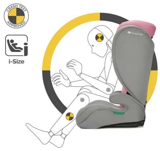 KINDERKRAFT - Seggiolino auto I-SPARK i-Dimensioni (100-150 cm) rosa