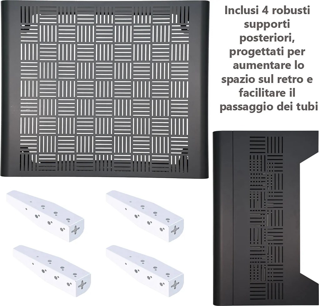 Copri Condizionatore da Esterno Large 105x65x95 cm in Acciaio Zincato Antracite...