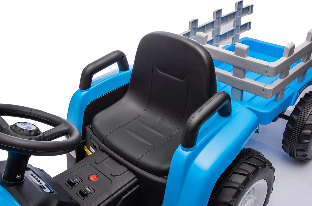 Trattore Elettrico per Bambini 12V con Rimorchio Blu...