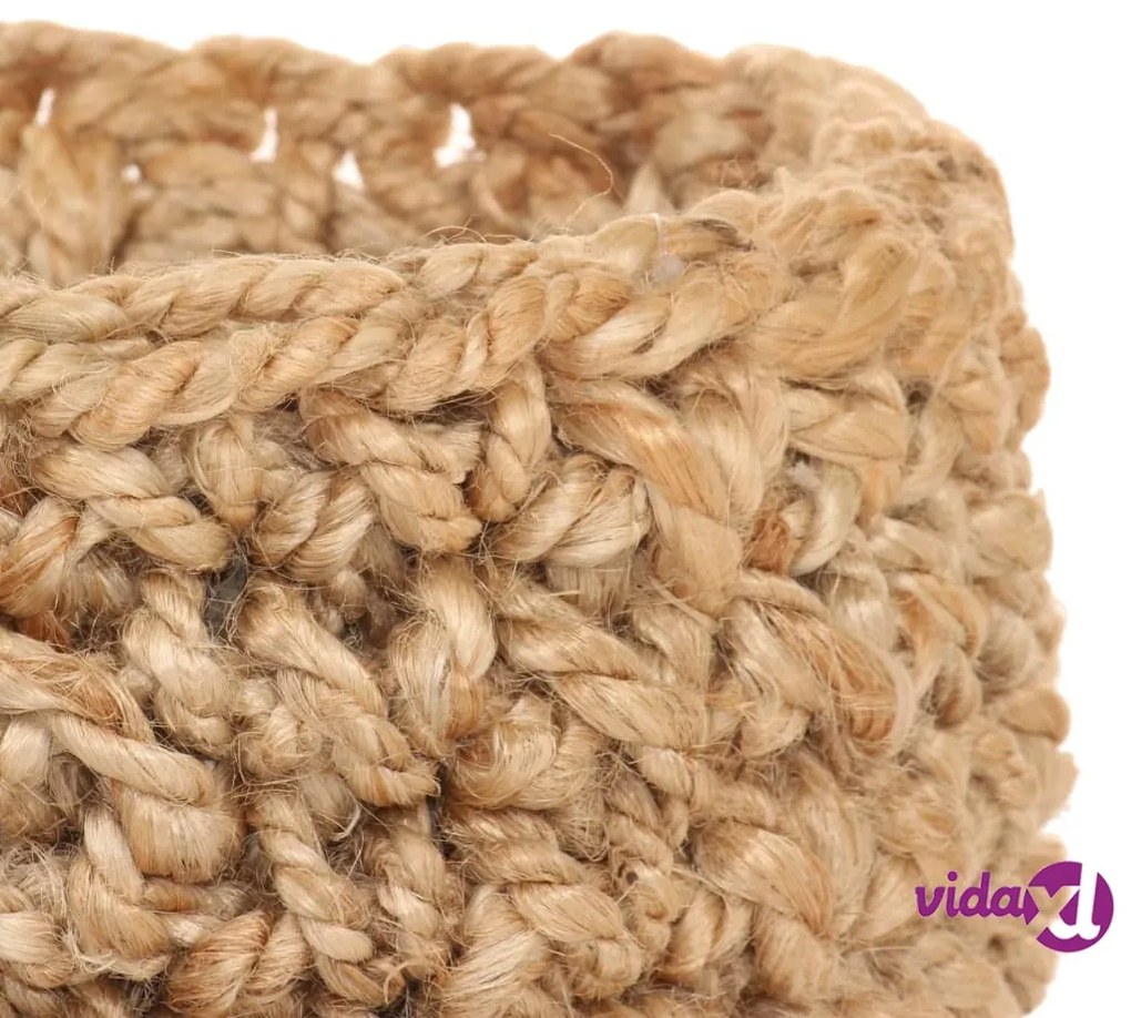 vidaXL Set di Cesti Portaoggetti Artigianali 3 pz in Iuta Naturale