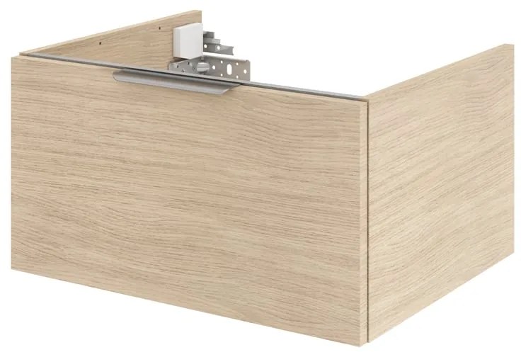 Mobile da bagno sospeso sotto lavabo L 60 x H 32 x P 48 cm rovere naturale, 2 cassetti Neo, Maniglie acquistabili separatamente