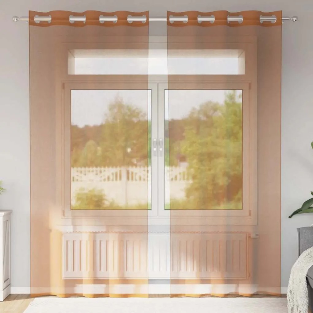 Tende İn Voile Con Occhielli 2 Pz Terracotta /