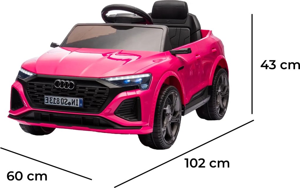 Macchina Elettrica per Bambini 12V Licenza Ufficiale Audi SQ8 E-Tron con Telecomando e Sedile Pelle Rosa...