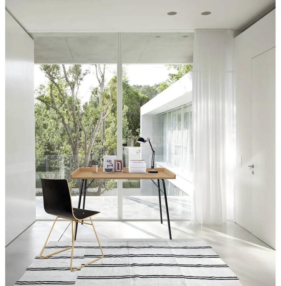 Tavolo da lavoro con piano in rovere 52x115 cm Rayburn - Woodman