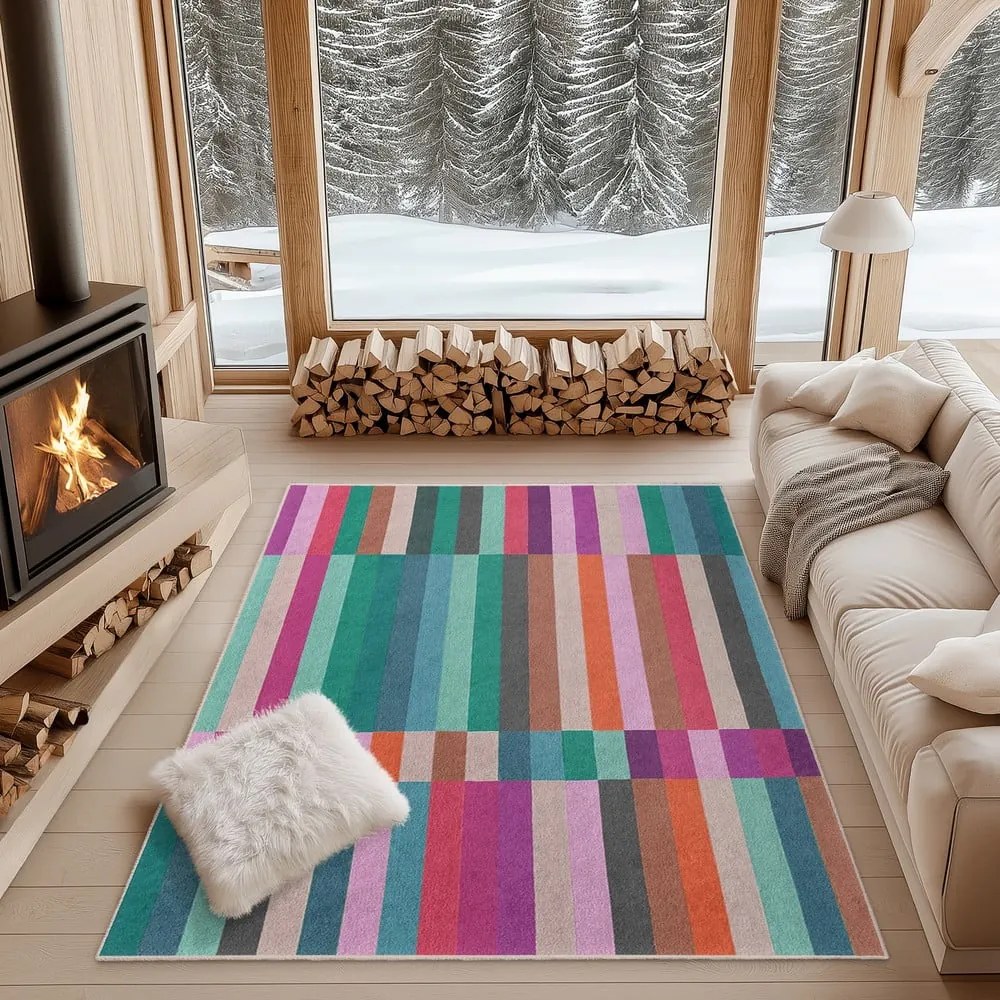 Tappeto turchese lavabile 80x150 cm Acid Rain – Mila Home