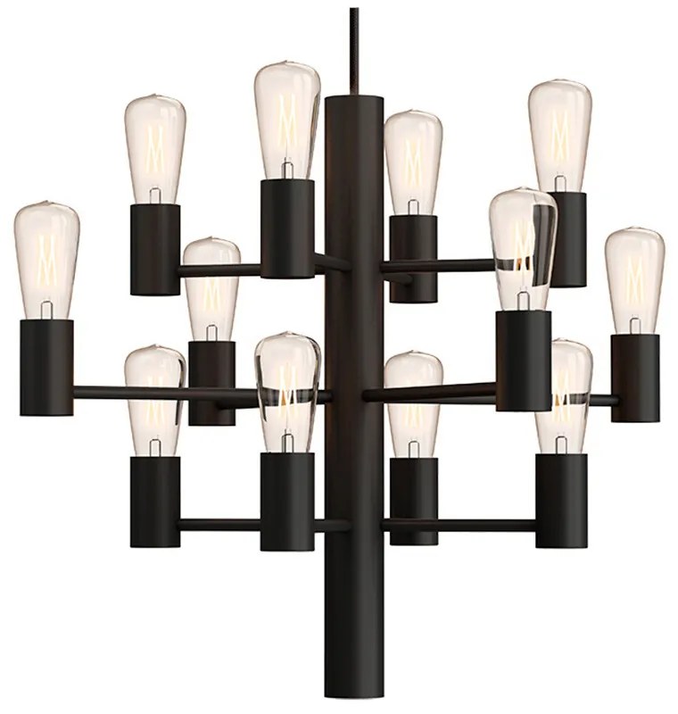 Herstal - Manola Mini 12 Lampadario Nero Herstal